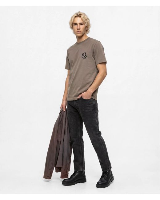 KL Jeans Gray Monogram T-Shirt for men