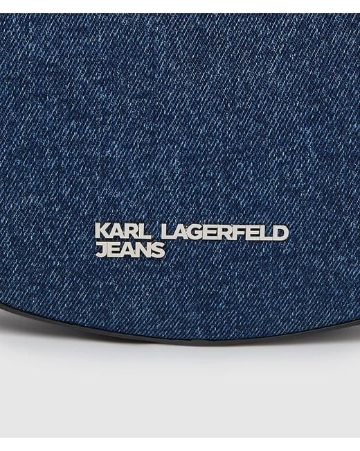 KL Jeans Blue Rebel Denim And Faux-Leather Hobo Bag