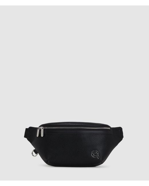Karl Lagerfeld Black Ikon Outline Belt Bag for men
