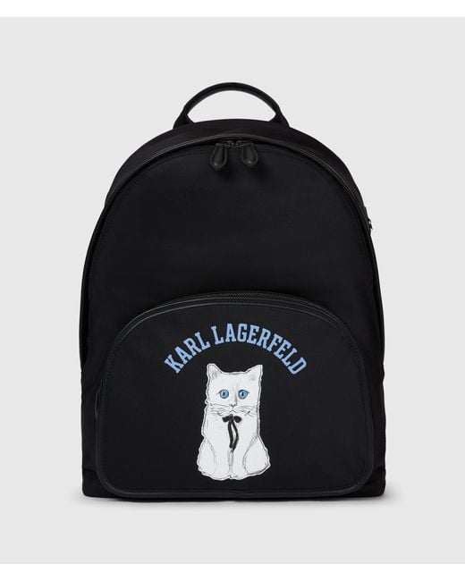 Karl Lagerfeld Black Ikon Choupette Large Backpack