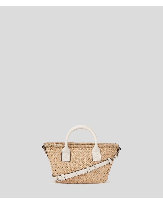 Petit Sac Cabas En Raphia K/signature Karl Lagerfeld en coloris Metallic