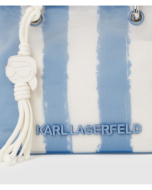 Karl Lagerfeld Blue Ikon Mesh Small Tote Bag