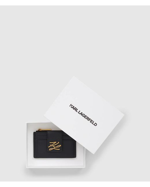Karl Lagerfeld Black K/Autograph Zip Cardholder