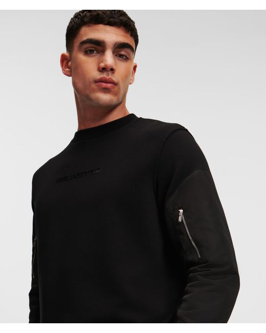Karl Lagerfeld Black Crewneck Sweatshirt for men