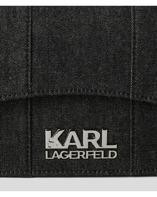 Karl Lagerfeld Black K/stone Denim Shoulder Bag