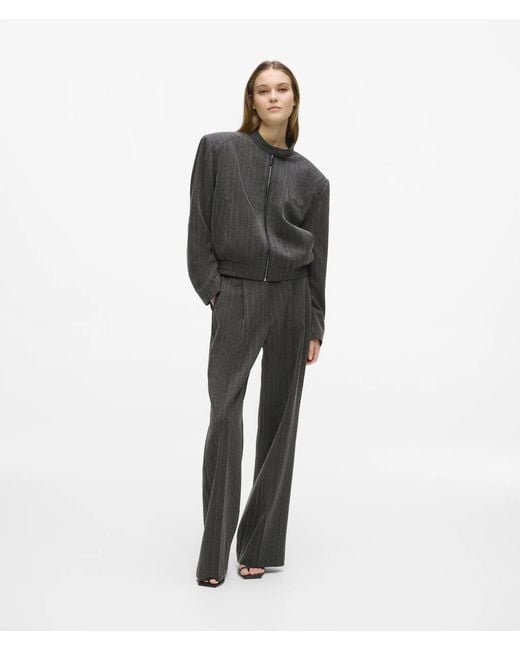 Karl Lagerfeld White Pinstripe Straight-Leg Pants