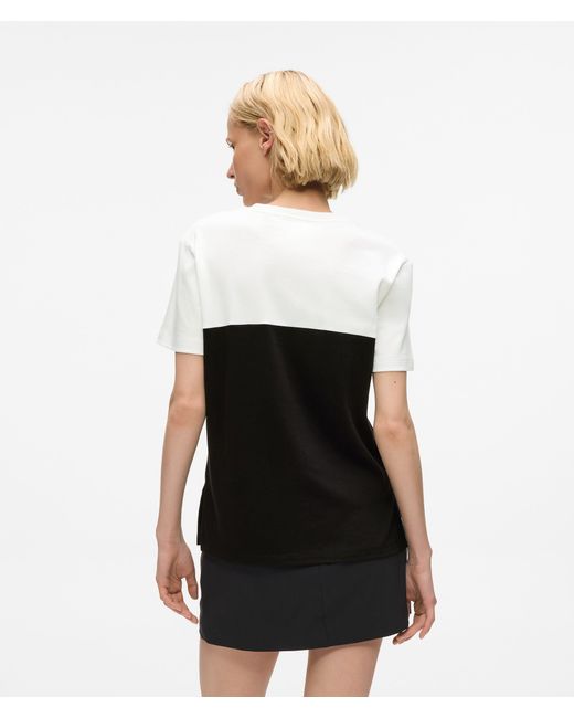 Karl Lagerfeld Black Signature Einfarbiges T-Shirt, Damen, Größe