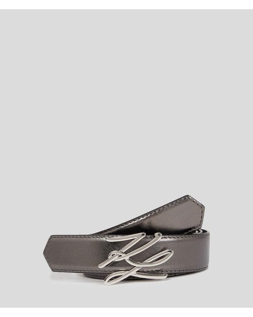 Karl Lagerfeld Gray K/Autograph Medium Belt