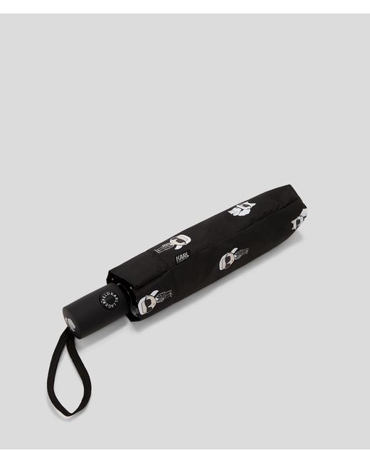 Karl Lagerfeld Black K/ikonik All-over Print Umbrella