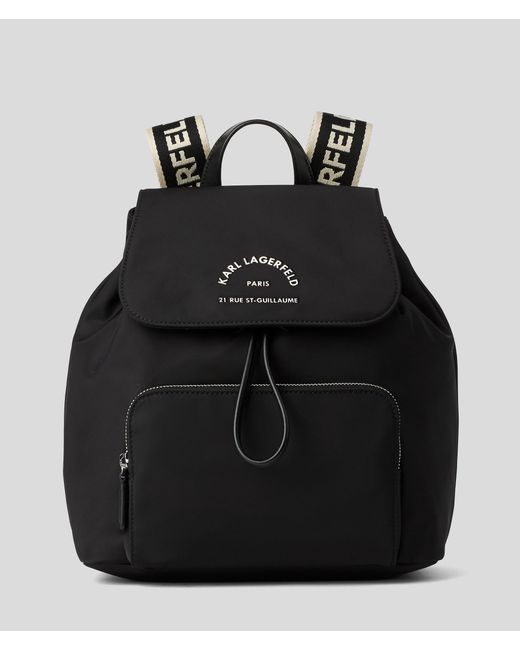 Karl Lagerfeld Black Rue St-guillaume Metal Nylon Backpack