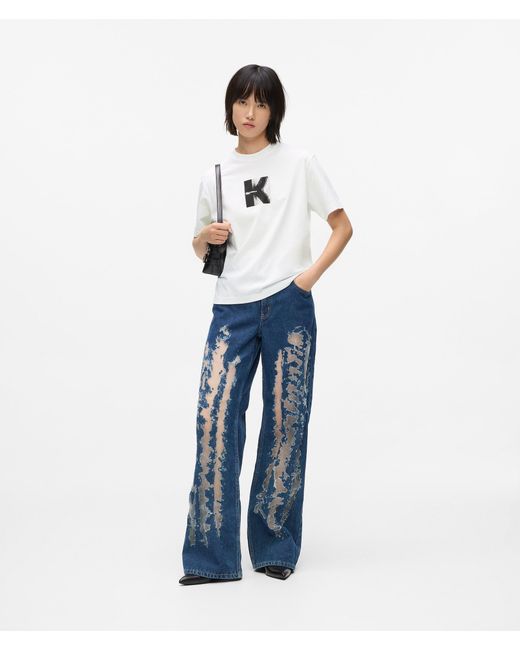 KL Jeans White K Artwork T-Shirt