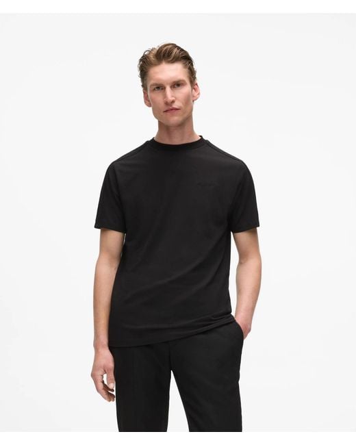 Karl Lagerfeld Black Monogram Sleeve Detail T-Shirt for men