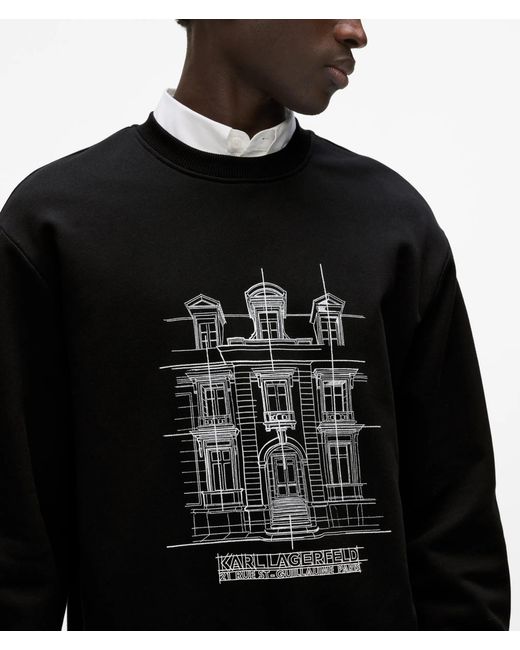 Karl Lagerfeld Sweatshirt Mit Maison De Karl-Illustration, Herren, Größe in Black für Herren