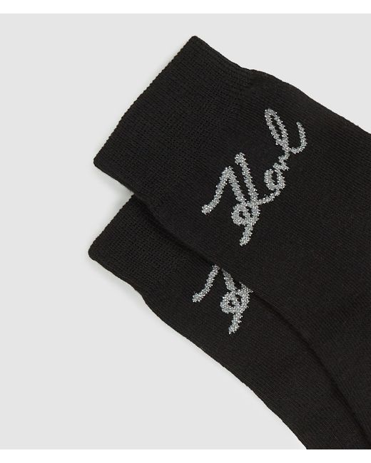 Karl Lagerfeld Black Signature Socks – 3-Pack