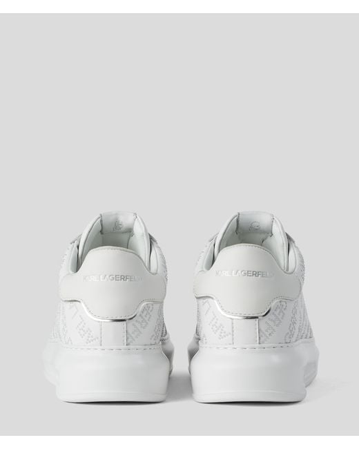 Karl Lagerfeld White Kapri Studded Logo Sneakers for men