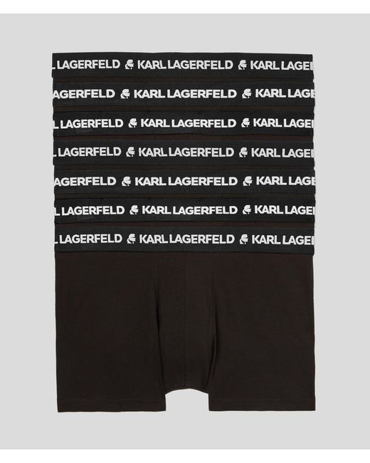 Karl Lagerfeld Black Logo-Waistband Boxers (Set Of Seven) for men