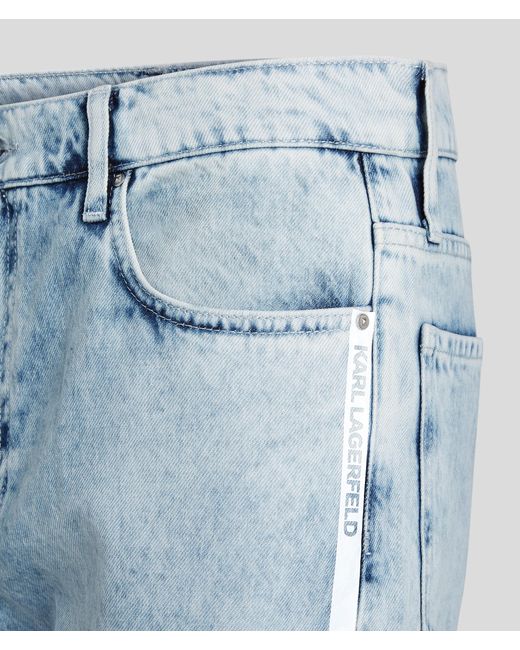 Karl Lagerfeld Blue Logo Tape Straight Jeans for men