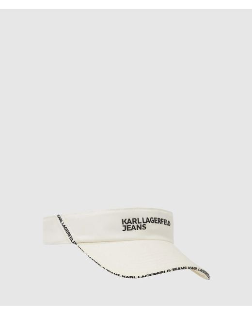 KL Jeans White Nylon Tape Logo Visor