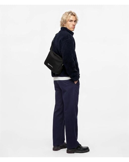 KL Jeans Black Logo Nylon Crossbody Bag for men