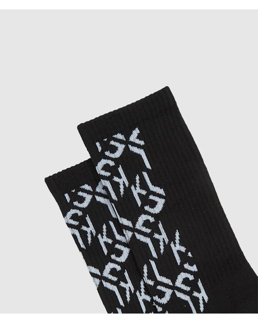 KL Jeans Black Monogram Socks for men