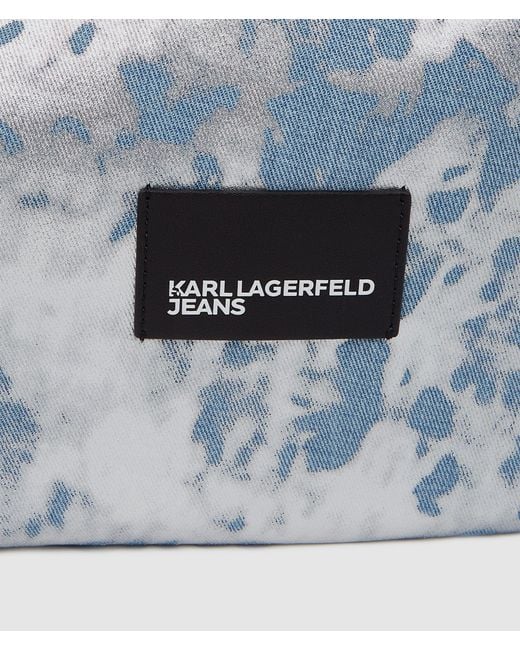 KL Jeans Blue Large High-Shine Denim Hobo Bag
