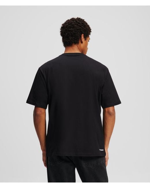 Karl Lagerfeld Black Ikon Peek-A-Boo Pocket T-Shirt for men