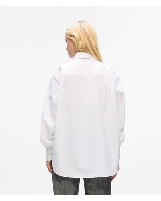 Karl Lagerfeld White Signature Poplin Shirt