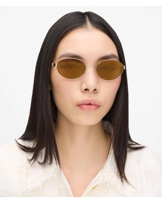 Karl Lagerfeld Natural Monogram Oval Sunglasses