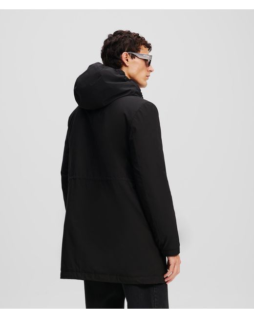 Karl Lagerfeld Black Ultra Lightweight Hooded Parka for men