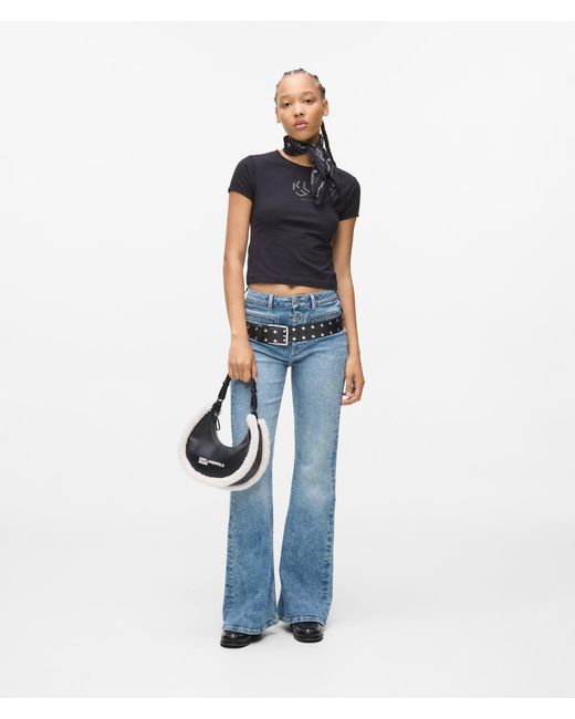 KL Jeans Blue Studded Monogram T-Shirt