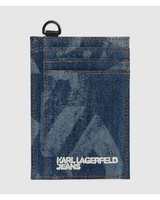 KL Jeans Blue Monogram Denim Cardholder for men