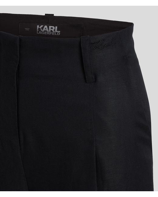 Pantalon Large À Taille Haute Karl Lagerfeld en coloris Black