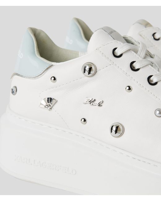 Karl Lagerfeld White Exclusive Karl Charm Leather Sneakers