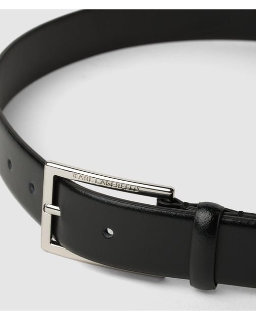Karl Lagerfeld Black Classic Leather Belt