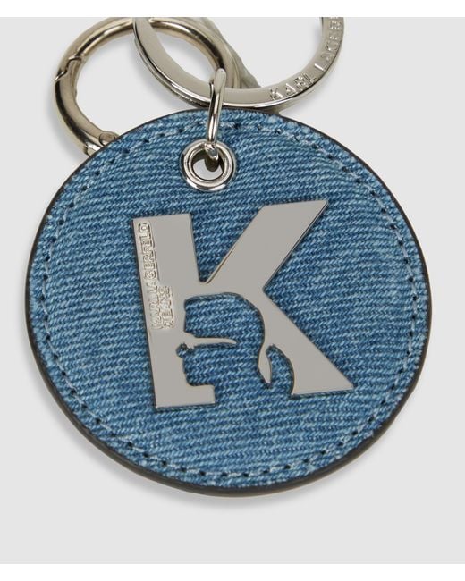 KL Jeans Blue K-Logo Denim Keychain
