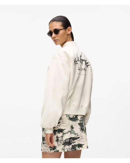Karl Lagerfeld White Côte D'Azur Bomber Jacket