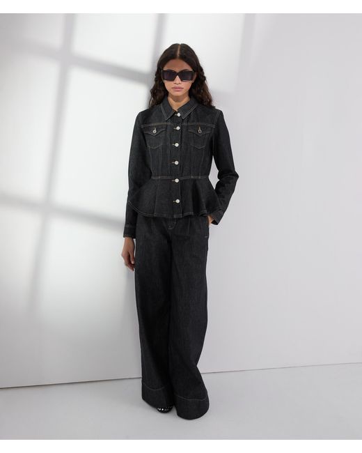 Karl Lagerfeld Black Contrast Stitch Denim Jacket