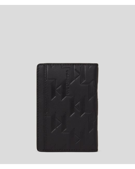 Karl Lagerfeld Black K/loom Leather Card Holder for men