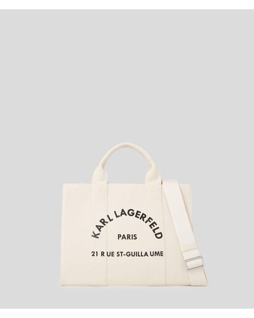 Karl Lagerfeld Natural Rue St-Guillaume Medium Square Tote Bag