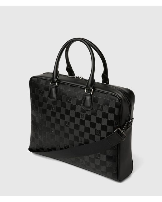 Sac Pour Ordinateur Portable Monogram À Motif Damier, Homme, Taille Karl Lagerfeld pour homme en coloris Black