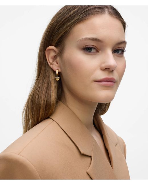 Karl Lagerfeld Metallic Heart Hoop Earrings