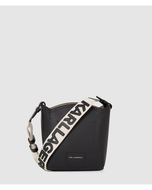 Karl Lagerfeld Black K/Circle Small Bucket Bag