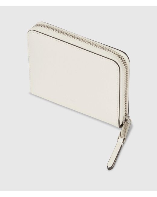 Karl Lagerfeld White K/Signature Medium Zip Wallet