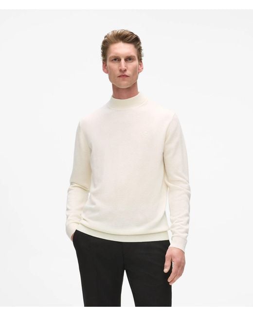 Karl Lagerfeld White Wool Turtleneck Sweater for men