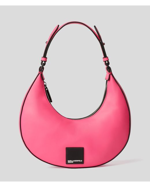 Karl Lagerfeld Pink Klj Small Half-moon Shoulder Bag