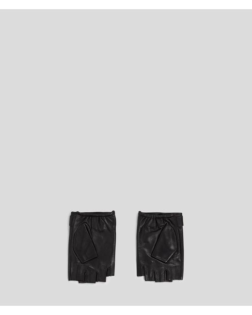 Karl Lagerfeld Black K/plak Fingerless Gloves for men