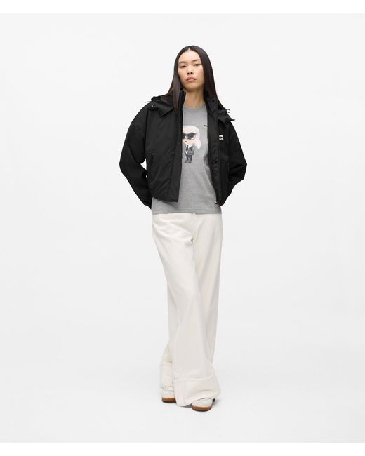 Karl Lagerfeld Black Ikon Hooded Jacket