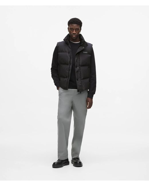 Karl Lagerfeld Black Logo Patch Puffer Gilet for men