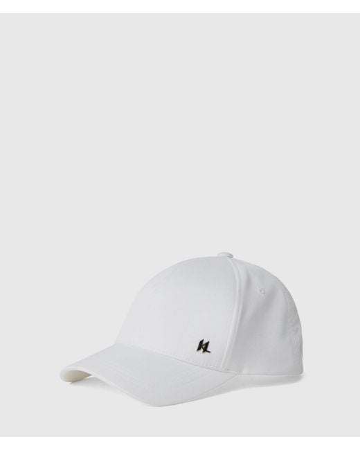 Karl Lagerfeld White Monogram Baseball Cap for men