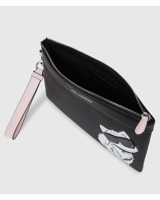 Karl Lagerfeld Black Ikon Choupette Pouch